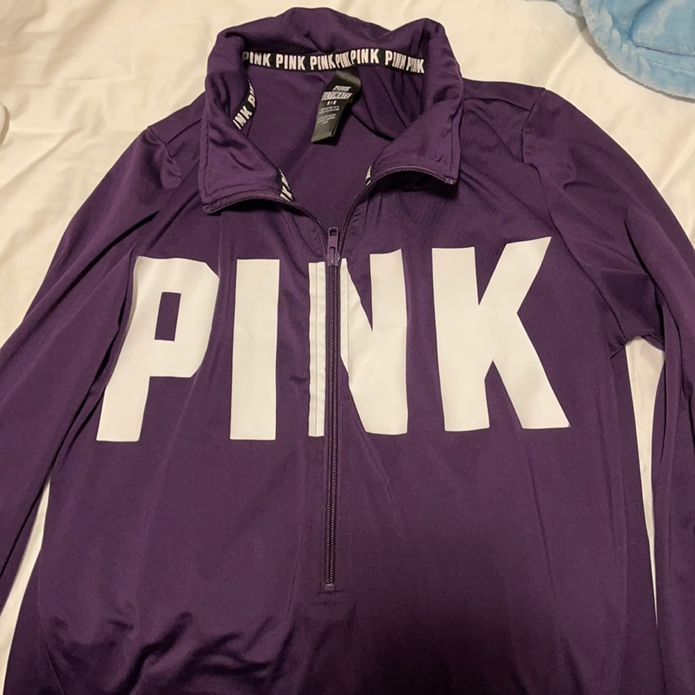 Pink sports half zip shirt